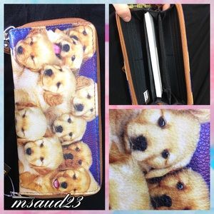 Women’s Wristlet Wallet, PUPPIES!